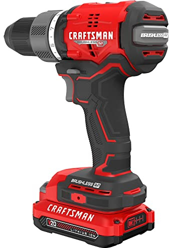 CRAFTSMAN RP+ Cordless Drill/Driver Kit, with 2 Batteries and Charger, Brushless (CMCD713C2)