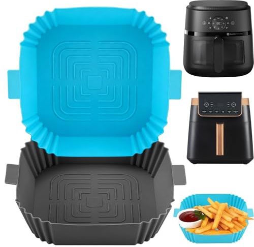 Silikon Backform für Heißluftfritteuse-Backpapier Für Heißluftfritteuse | Silikonform Airfryer Zubehör Einsatz für Philips 6.2L,Ninja Airfryer AF180EU 6,2L,Cosori 6L 5,5L Wiederverwendbar BPA Frei