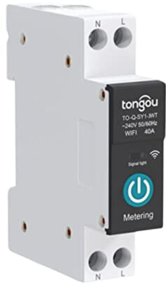 16A WLAN Smart Leitungsschutzschalter, 1P+N Hutschiene Circuit Breaker Schutzschalter, 3 Timing-Modi Funktion Zeitschalter Fernbedienung Smart Timer, Mit Metering von TUYA/Smart Life APP, 2.4GHz
