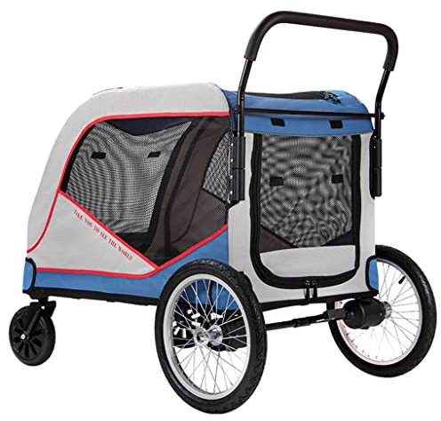 KITCISSL Hundebuggy für Große Hunde, Große Hundewagen Buggy Reiseträger Hundebuggy Senioren Hundewagen, Große Hundewagen Hundebuggy Kinderwagen für Mehrere Hunde und Katzen (Color : Grey A)