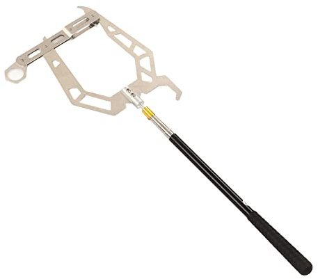 KIMISS Mooring Rope Dock Hook Boat U Type Mooring Rope Threader Dock Hook Pole U Type Mooring Rope Threader Stainless Steel Dock Hook Cable Wire Guider Ship Parking Tool With Telescopic Rod