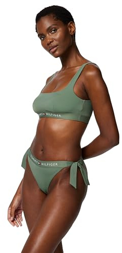 Tommy Hilfiger Top Bikini a Bralette Donna Non Imbottito, Multicolore (Stonewash Green), M