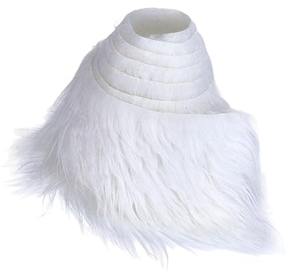 Colcolo Kunststoffe Nähen Handgefertigt Weiches Basteln, Plüsch Fellstoff Flauschiges Bastelfell, Santa Hair Dwarf Gnome Beard DIY Handwerk Dekoration für Weihnachtsbaum, Kostüm Dekoration, Weiß