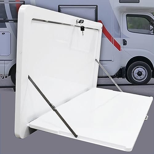 Klappbarer externer Tisch für Wohnmobile, 80 x 45 cm großer externer Hängetisch, Klapptisch aus Aluminium für Wohnmobile, Camping-Klapptisch zur Wandmontage, abnehmbarer Tisch für Wohnmobil-Picknicks,