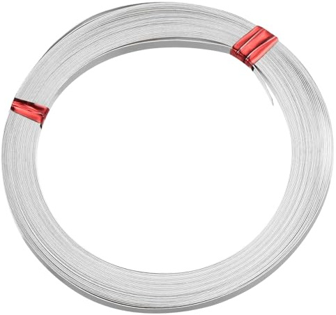 PATIKIL Flacher Nickel-Silberdraht, 2 Rollen 32 Gauge/0,2x3mm Durchmesser 6m/19,69ft Biegsamer flacher Basteldraht für Schmuckherstellung, Ohrringherstellung, Silber