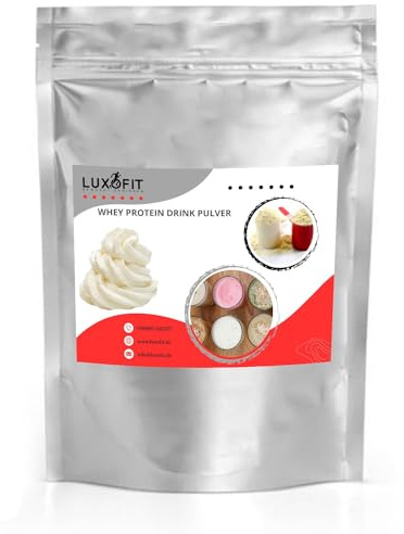 Luxofit Whey Proteinpulver mit L-Carnitin, Eiweißpulver, Fitnessshake mit verschiedenen Geschmacksrichtungen, Muskelaufbau Ergänzungsmittel, natürliche Aromen (1 Kg, Sahne)