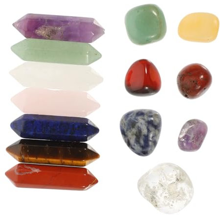 MAGICLULU Natural Crystal Stones for Meditation Yoga 14pcs Home Decor Stones Therapy Crystals Decorative Ornaments DIY Craft Materials