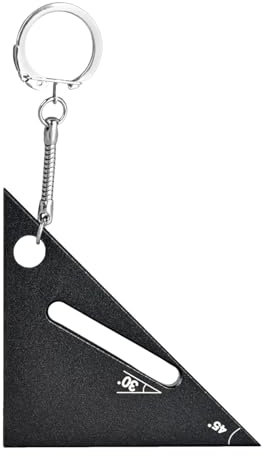 Righello triangolare, righello triangolare, goniometro in lega di metallo, quadrato portatile in alluminio, righello triangolare da 90/45 gradi con goniometro per falegnameria, lavorazione del