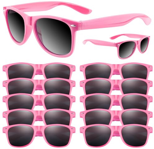 ASTARON Solglasögon i bulk, 6/12/24/48-pack neonsolglasögon, festgåvor för sommar, strand, pool, bröllopsfest, bra present till pool, födelsedagsfest, tillbehör, Goody Bag, rosa, 15