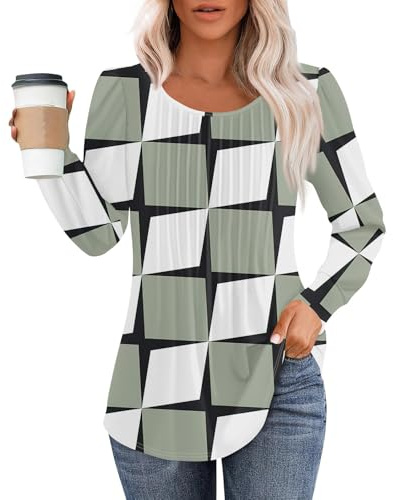 LUNULE , Sweatshirts Für Damen Pullover Bedruckte Rundhals Langarm T Shirts Mit Falten Herbst Winter Basic Tee Shirt Oberteile Frauen Kleidung Italienische Mode