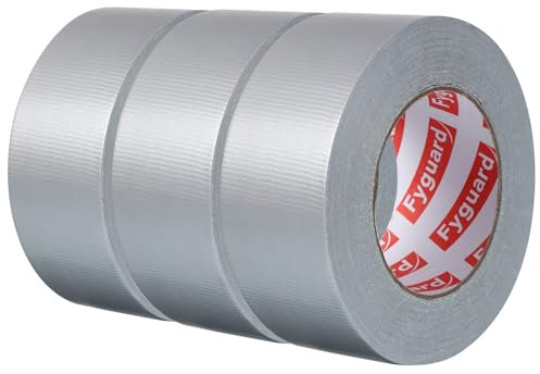 Fyguard 3 Rotoli Nastro Adesivo Impermeabile, 48mm x 40m Nastro Adesivo Argentato 210μ Nastro Sigillante Impermeabile per Giardini Domestici Riparazione Fissaggio Fascicolazione