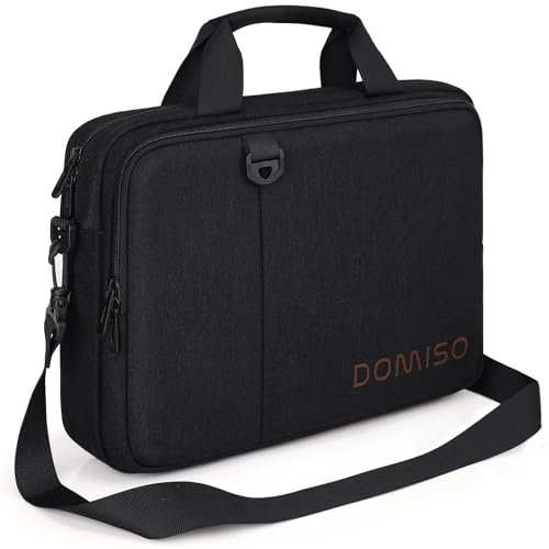 DOMISO 14 Zoll Laptop Tasche Aktentasche Schultertasche Wasserdicht Notebooktasche für 14 IdeaPad Yoga 710 ThinkPad A475/HP Stream 14 Pavilion 14/Aspire 1 Swift 3/Dell/Asus,Schwarz