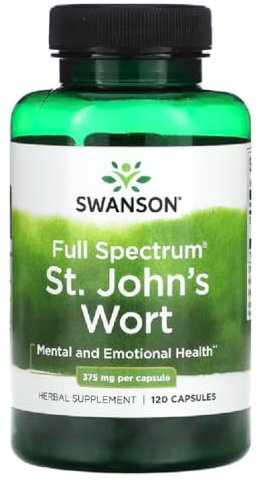 Swanson - Johanniskraut 375 mg | Natürliche Unterstützung für Stimmung und Wohlbefinden - 120 Kapseln