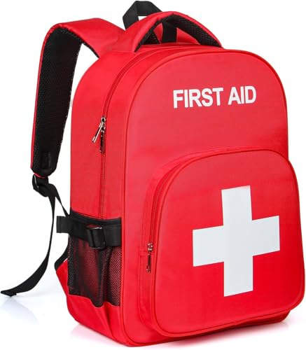 E-HORDE Sac à dos Vide de Premiers Soins, Sac à dos Médical d'urgence avec Poche Multiprophilisme Sac de Premiers Soins sac d'urgence sac,pour les Voyages,la Randonnée, la Maison, le Lieu de Travail