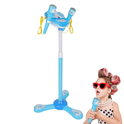 Kindermikrofon mit Ständer – Karaoke-Maschine Mikrofon | Mikrofonständer Spielset, Kinder Stehmikrofon, Mikrofon-Spielzeug mit Ständer für Zuhause, 89 x 34 x 27 cm