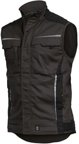 Leibwächter Arbeitsweste – Robuste & atmungsaktive Handwerker Weste für Arbeit & Handwerk – Stretchstoff – reflektierende Details – anthrazit – Gr. M