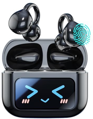 Écouteurs sans fil à oreilles ouvertes, Bluetooth 5.4 à clipser, écouteurs ouverts légers et confortables, réduction du bruit, sons HD, écouteurs de sport étanches IP7 pour la course à pied