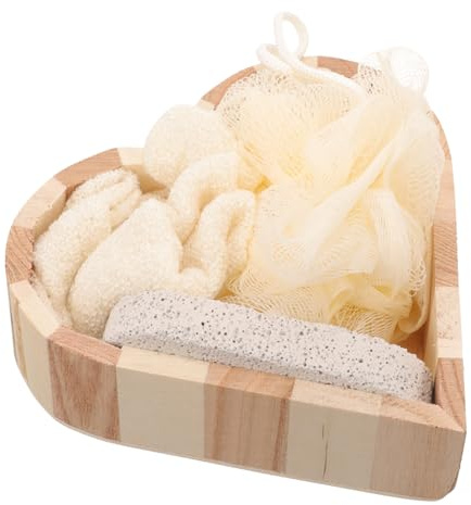 Beaupretty Herzförmiges Bade Peeling Satz Badebürste Körperreinigungsbürste für Zuhause und Reisen mit Kasten