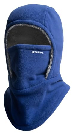 Unisex Windproof and Warm Balaclava, Winter Warm Neck Mask Ear Covering Balaclava Hat for Skiing,Motorcycle (US, Alpha, One Size, XX-Large, Blue)