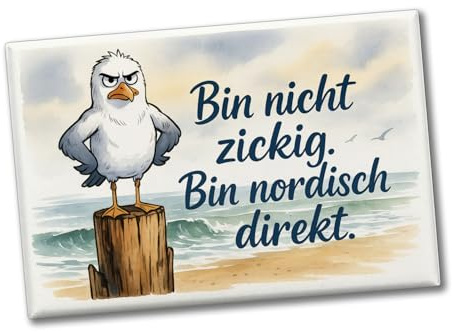 Möwe am Strand Souvenir Souvenir Magnet mit nordischem Humor lustiger Souvenir Magnet als Hingucker im Büro