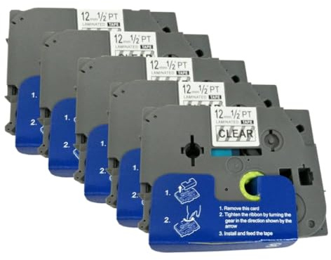 Tze131 – Cassette adhésive laminée Standard, noir sur transparent, 12mm, 8m, Compatible avec les fournitures d'imprimante pour le numéro de pièce Tze131