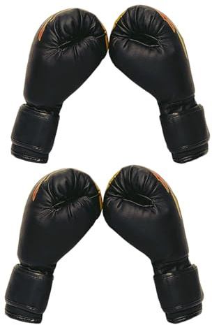 Toyvian Guantoni da Boxe per 6oz in PU con Fodera Traspirante Set 2 Paia con Design Fiamme Cartoni Animati Guanti da Allenamento per Sparring Mma e Karate Protezione Mani per Ragazzi