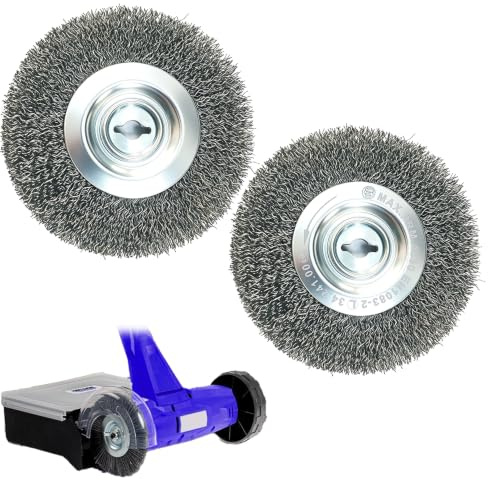 Ruayia Juego de 2 cepillos de acero inoxidable de compatibles, cepillos de acero inoxidable para limpiador de juntas Einhell con batería