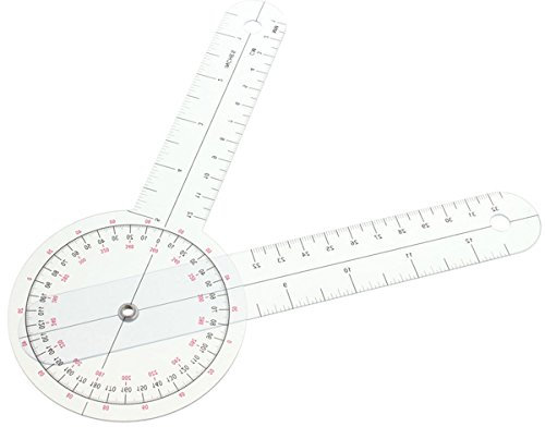 TuToy Physio Clear Plastic Goniometer Winkel Lineal Gelenk Biegung Messung Messen