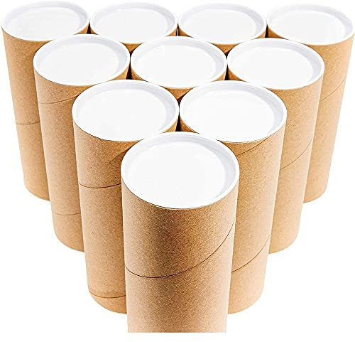 Lot de 10 tubes d'expédition ronds en carton avec capuchons pour emballage d'affiches, 76 x 152 mm pour expédition, œuvres d'art, calendriers de l'Avent, travaux manuels en classe, projets de