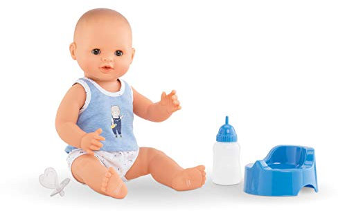 Corolle 9000130260 - Mon Grand Poupon Paul Trink und Näss Badebaby 36cm, Französische Puppe mit Charme und Vanilleduft