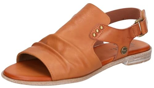 MUSTANG Damen Sandale Hochfront Nieten Faltendetail Slouchy Optik 1388-808, Größe:37 EU, Farbe:Braun