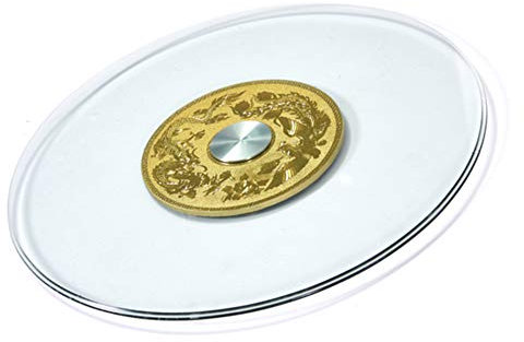 MANG Drehteller Aus Gehärtetem Glas Lazy Susan 360º Drehbar Drehplatte Kugellager Drehbarer Glas-Drehbeschlag Runder Schwerlast Servierplatte 50-100cm