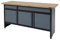 BiGDUG Garage Workbench Drawer Cabinet - Workshop Storage Workstation - 842H x 1709W x 600D mm - 2x Drawer & 3 Door Cupboard - Black/Grey
