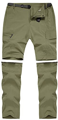 CARWORNIC Herren Wanderhose Zip Off Atmungsaktiv Abnehmbar Trekkinghose Sommer Outdoorhose Leichte Schnell Trockend Funktionshose wasserdichte Frühling Herbst Angelhose Kletterhose