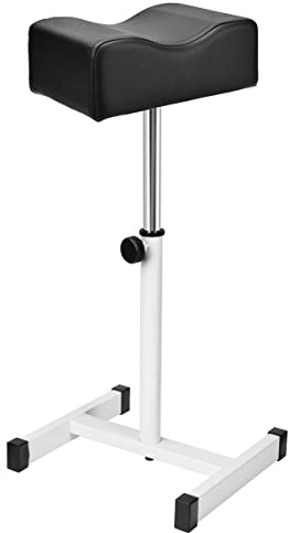 FLOLXNB Pedicure Manicure Footrest, Foot Massage Manicure Nail Beauty Stool Stand, Adjustable Height Footstool for Home Beauty Salon Spa Tattoo (Black)
