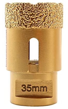 SHDIATOOL Diamond Core Drill Bit,Hole Saw Diameter 35mm M14 Thread Vacuum Brazed for Ceramic Porcelain Tile Granite Marble Masonry Brick