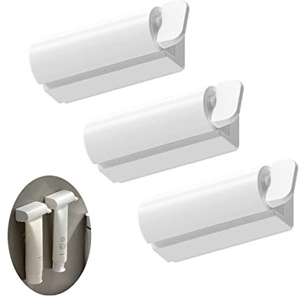 MEIJMJIA - Wandmontierter Rollrohr Zahnpasta-Quetscher Magnetische Saugart Zahnpastasitzhalter Ständer Drehbarer Zahnpastaspender für Badezimmer (Weiß/3 Stück)
