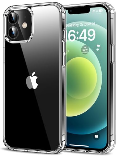 HOOMIL Hülle für iPhone 12/iPhone 12 Pro, Anti-Vergilbung, Transparent | Stoßschutz, Durchsichtige Kratzfeste Harte Rückseite, Unterstützt Kabelloses Laden