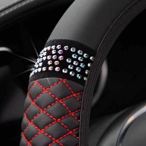 Universal Lenkradhülle Anti Rutsch Lenkradabdeckung Lenkradbezug Strass Lenkradschutz Steering Lenkradschoner Lenkradbezug Glitzer Auto Lenkradhülle Lenkradabdeckung Universal Auto zubehör 38CM