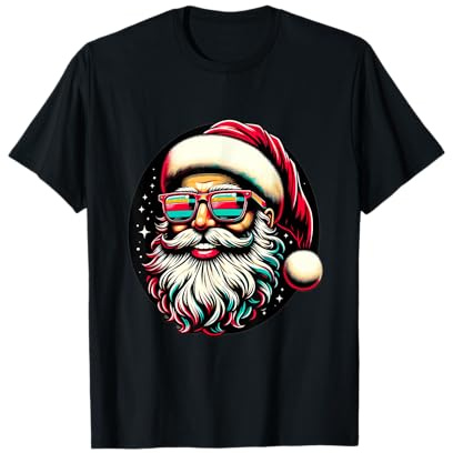 Retro Santa Weihnachtsmann Sonnenbrille Weihnachten Pop Art T-Shirt