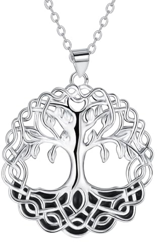 Micory Lebensbaum Halskette Damen 925 Silber Schmuck Geschenke Kette Valentinstag Muttertag Geburtstag Geschenk für Mama Ehefrau Freundin Tochter