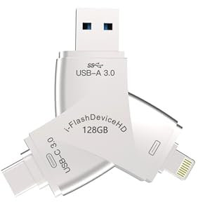 Unidad Flash 4 en 1 para iPhone, protección de Seguridad, Disco U USB 3.0, Almacenamiento Externo Compatible con iPhone, iPad, Android, PC
