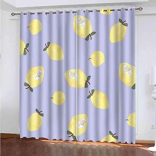 3D Schattierung Vorhänge - 2 X 150 X 280 Cm Gelbe Fruchtbirne Gardinenschal Vorhang Für Wohnzimmer Schlafzimmer Schlaufenschal Isolierung Lärmminderung Mädchen Raumdekoration - Vorhang Für -1I6J8I4Z5Q