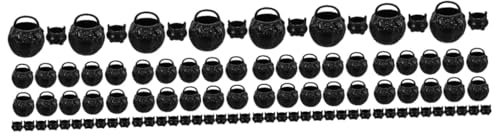 Garneck 4 Sets Mini Hexenfass Kessel Mikro Landschaftsornamente Halloween Mini Kessel Party Halloween Anhänger Miniaturen Zum Basteln Miniatur Party Dekoration