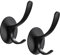 GERUIKE Colgador Toalla Baño Adhesivo Doble Gancho Pared para Colgar Albornoz Toallero Ducha Perchas Adhesivas Fuertes 20KG(MAX), Accesorios Baño sin Taladro Acero Inoxidable Negro Mate 2 Piezas