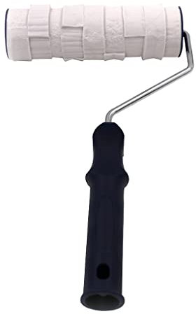 Eladcncmc Rubber+ Rouleau à peinture à motifs en acier inoxydable Rouleau décoratif en caoutchouc 20 3 cm Portable Simple Roller Structure en béton