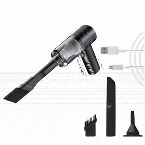Aspirador De Mano, 15000 Pa Potente Aspiradora Coche, 4 En 1 Aspirador Y Soplador De Polvo Ligero, Pantalla Led, Mini Aspirador Recargable Por Usb Para Coche, Hogar,Limpieza De Pelo De Mascotas