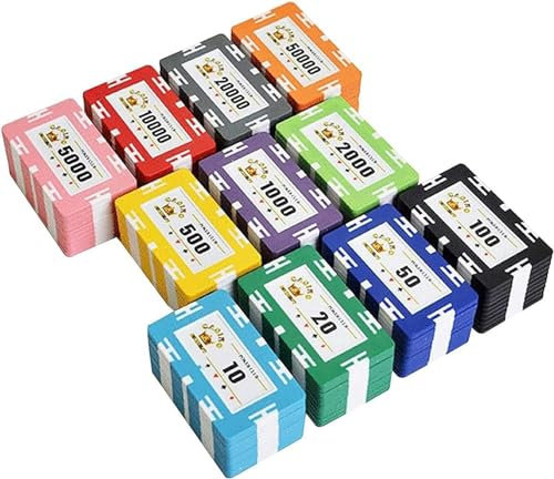 Casino-Chips, 50 Stück farbige Kunststoff-Chips, 29 g Casino-Chips, Clay-Pokerchips-Set, Club-Pokerchips für Texas Holdem Blackjack Gambling Poker Set (Farbe: $ 20000, Größe: 50 St