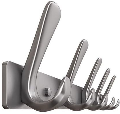 Appendiabiti da Parete Appendiabiti da parete con 5 ganci doppi for appendere – Ganci appendiabiti rustici in alluminio resistente – Ganci da parete for abiti, borse, asciugamani Appendini da Muro