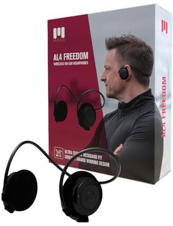 MIIEGO AL4 Freedom Bluetooth Kopfhörer - Kabellos & Wasserfest - Ultrasichere Passform - Kristallklarer Sound & Lange Akkulaufzeit (Black)